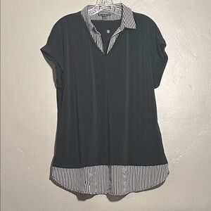 Adrianna Papell Black and White Shirt NWT